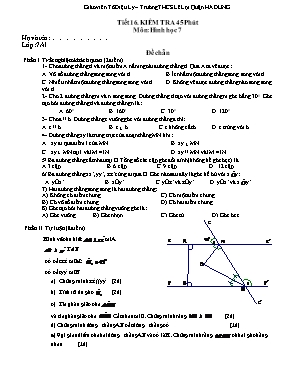 Kiểm tra 45 phút môn Hình học 7 tiết 16